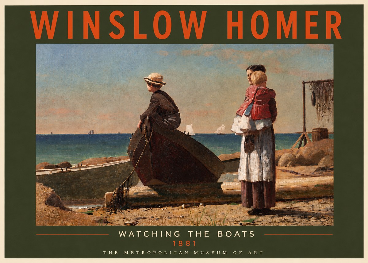 Winslow Homer Watching the Boats, 1881 No3 - Juliste