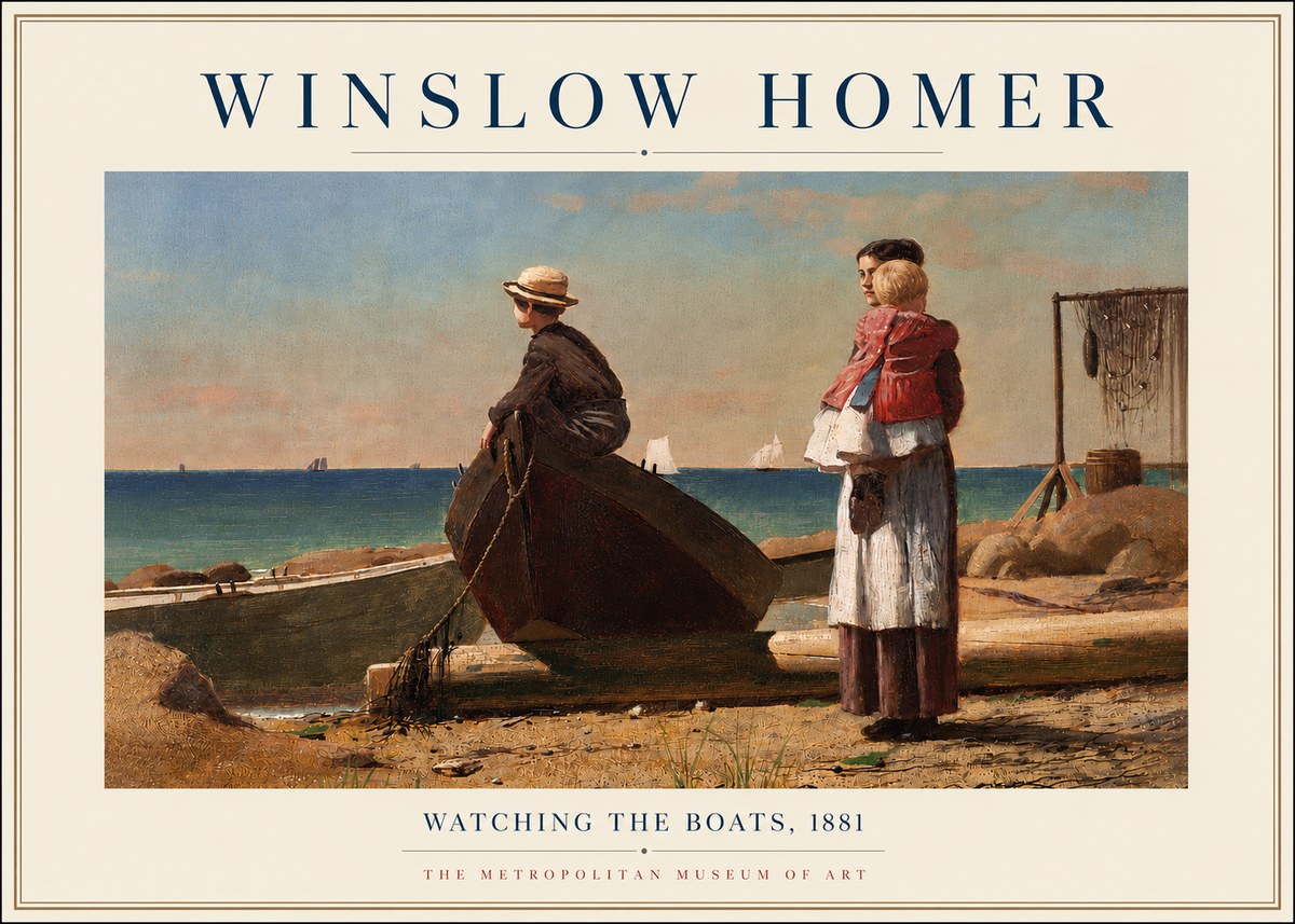 Winslow Homer Watching the Boats, 1881 No5 - Juliste
