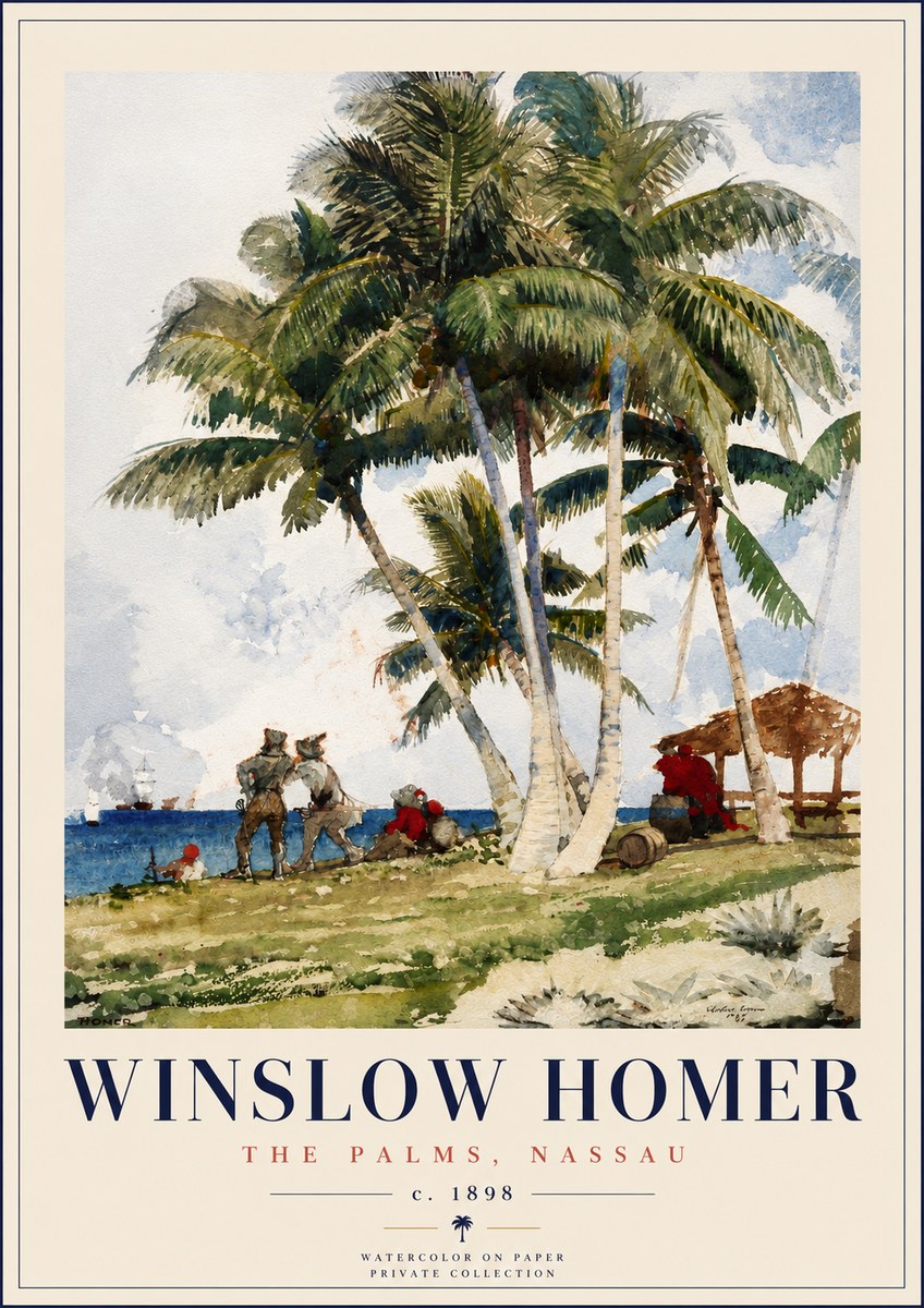 Winslow Homer The Palms, Nassau No4 - Juliste