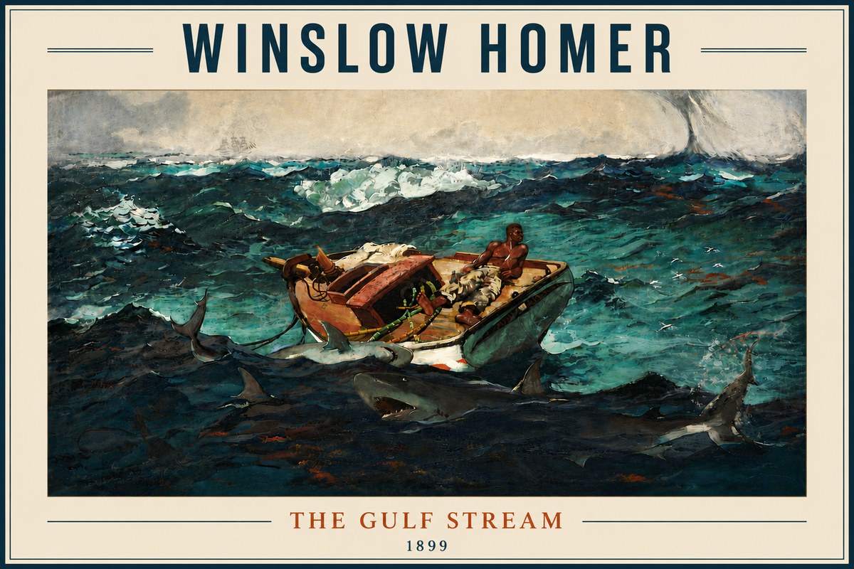 Winslow Homer The Gulf Stream No6 - Juliste