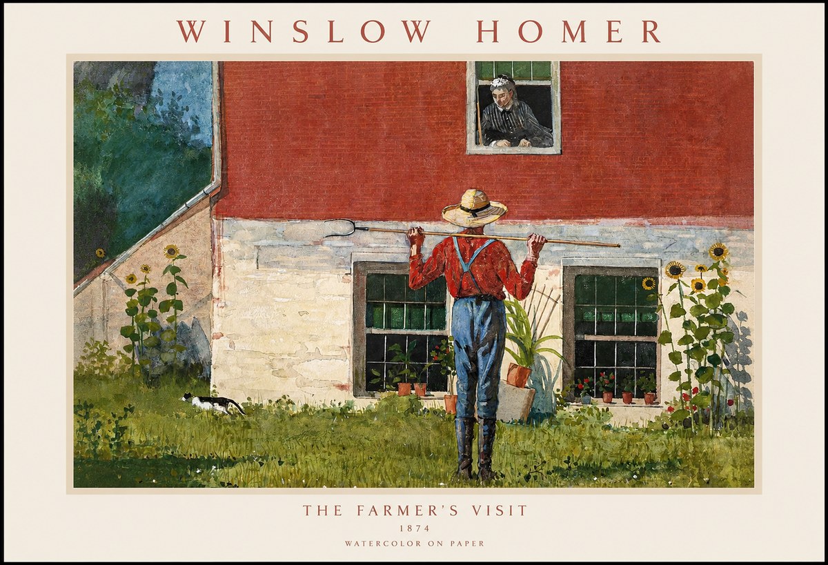Winslow Homer Farmer with Hoe No2 - Juliste