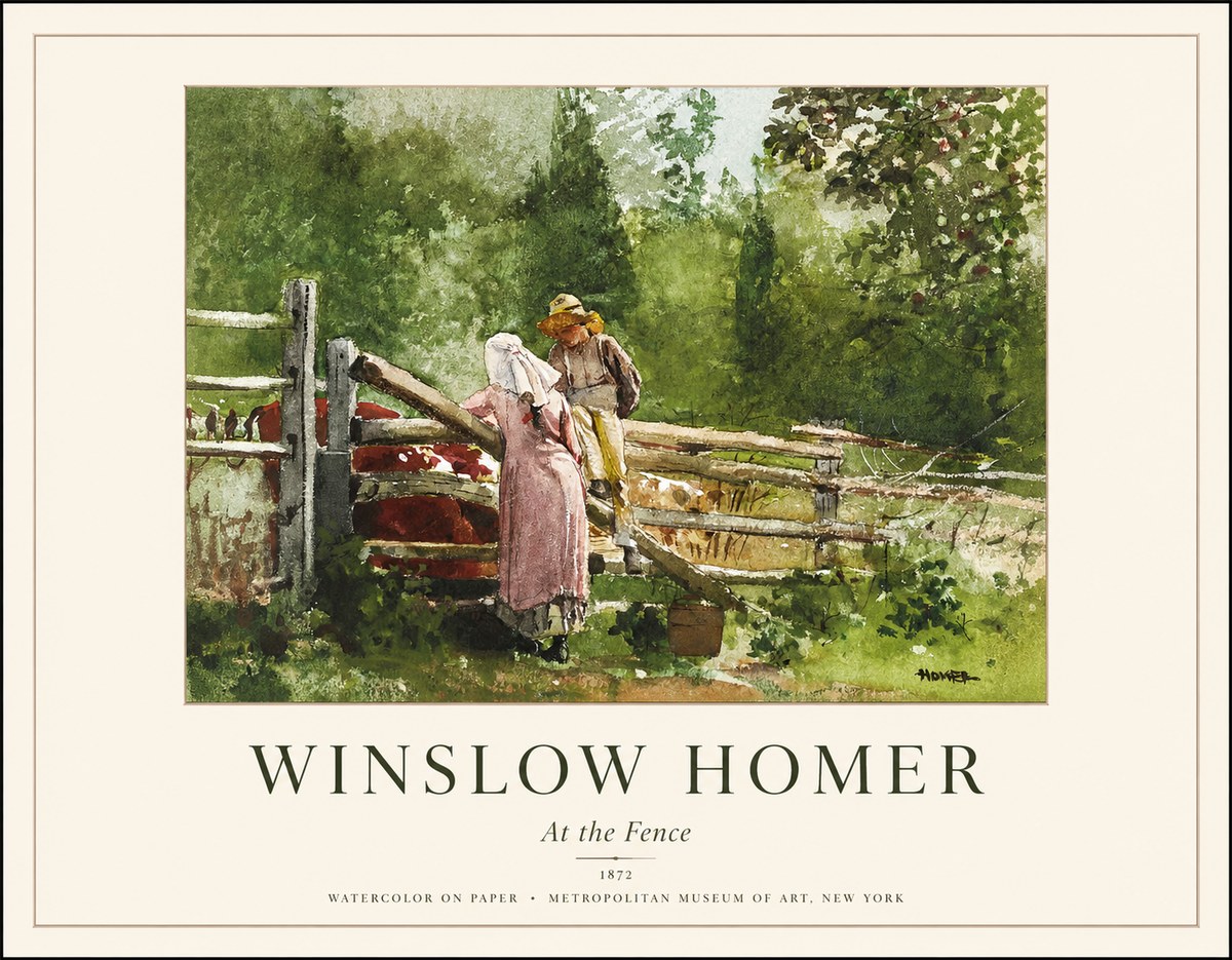 Winslow Homer At the Fence No1 - Juliste