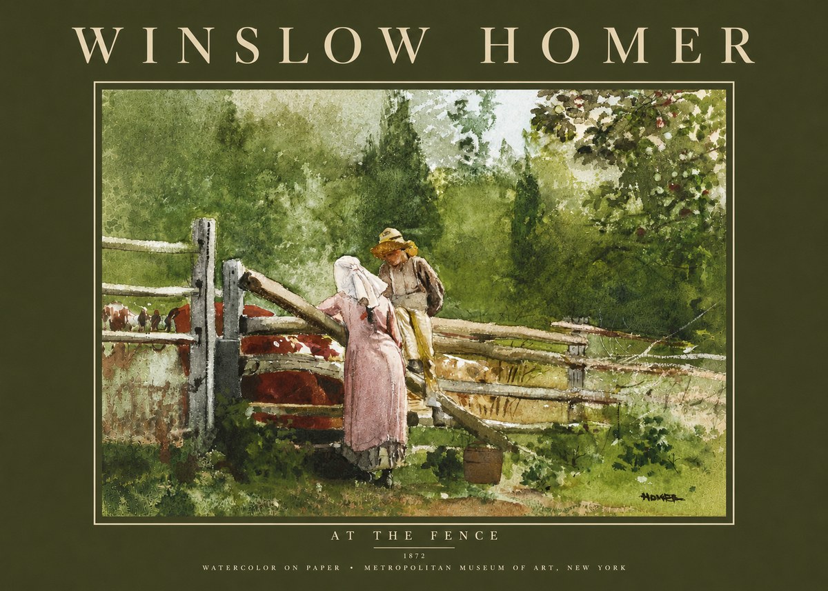 Winslow Homer At the Fence No4 - Juliste
