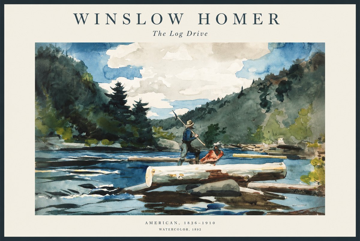 Winslow Homer The Log Drive No1 - Juliste