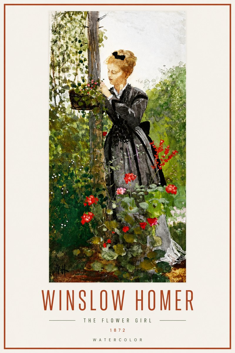 Winslow Homer The Flower Girl No3 - Juliste
