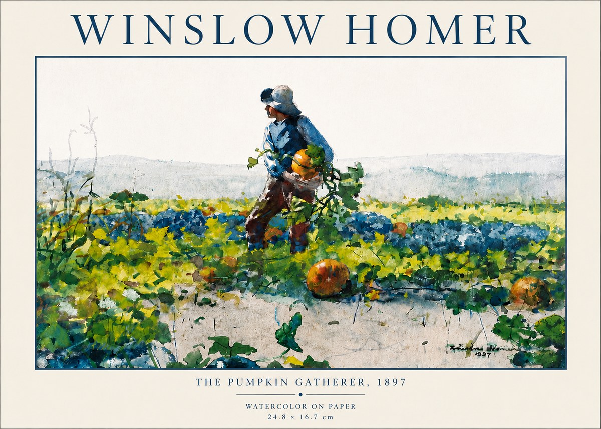 Winslow Homer The Pumpkin Gatherer, 1897 No5 - Juliste
