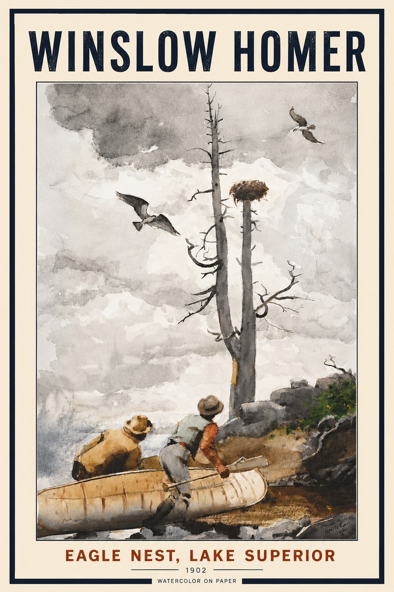Winslow Homer Eagle Nest, Lake Superior No5 - Juliste