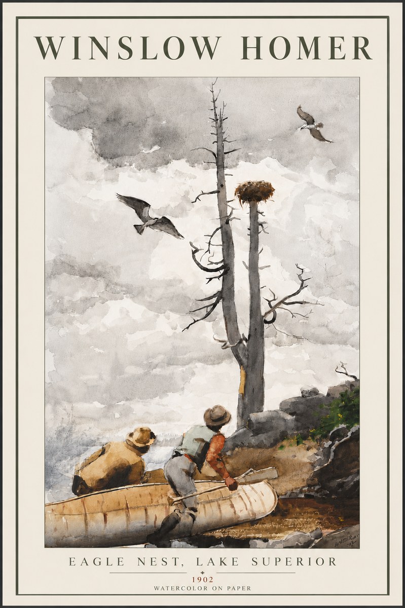 Winslow Homer Eagle Nest, Lake Superior No6 - Juliste