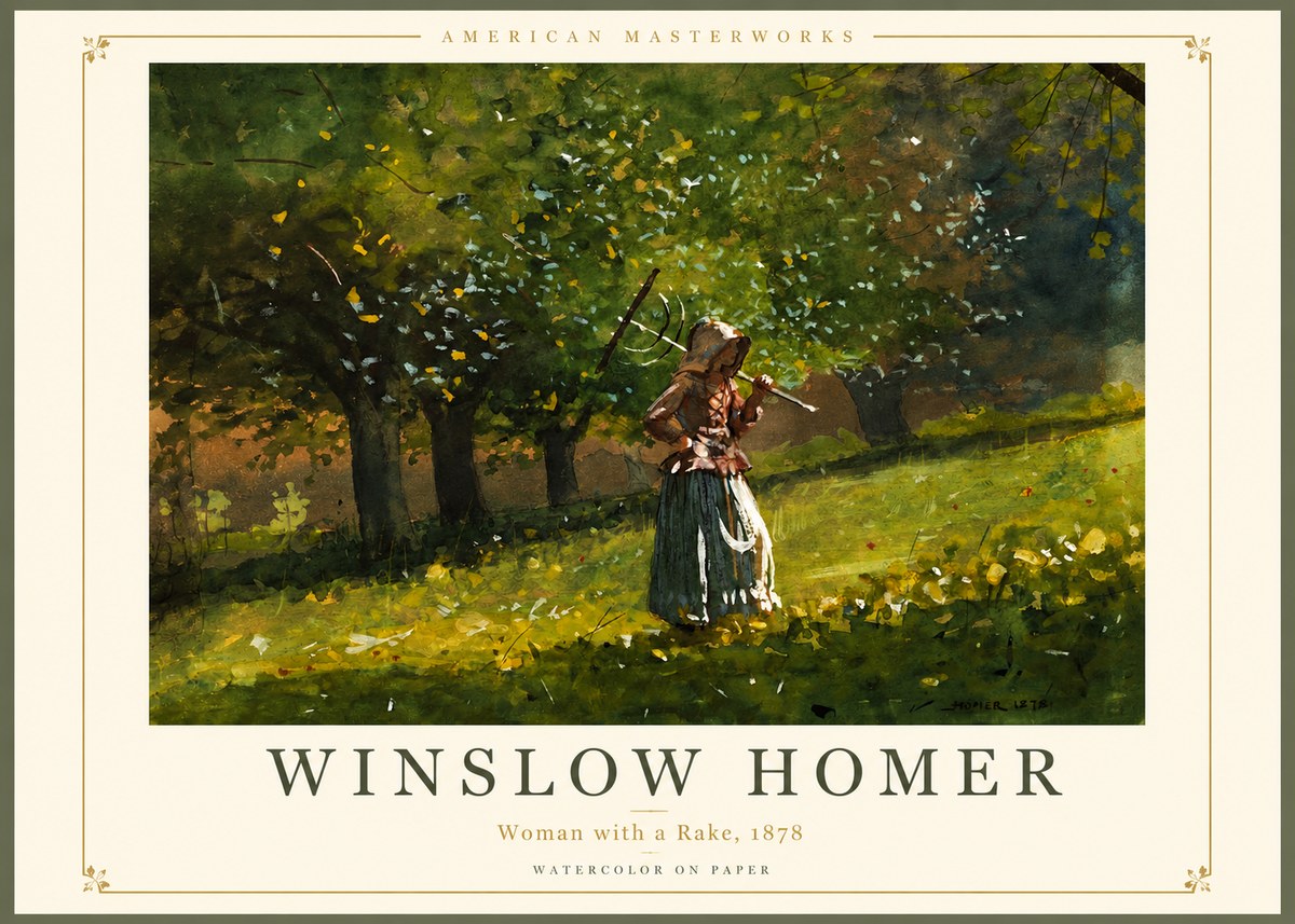 Winslow Homer Woman with a Rake, 1878 No2 - Juliste