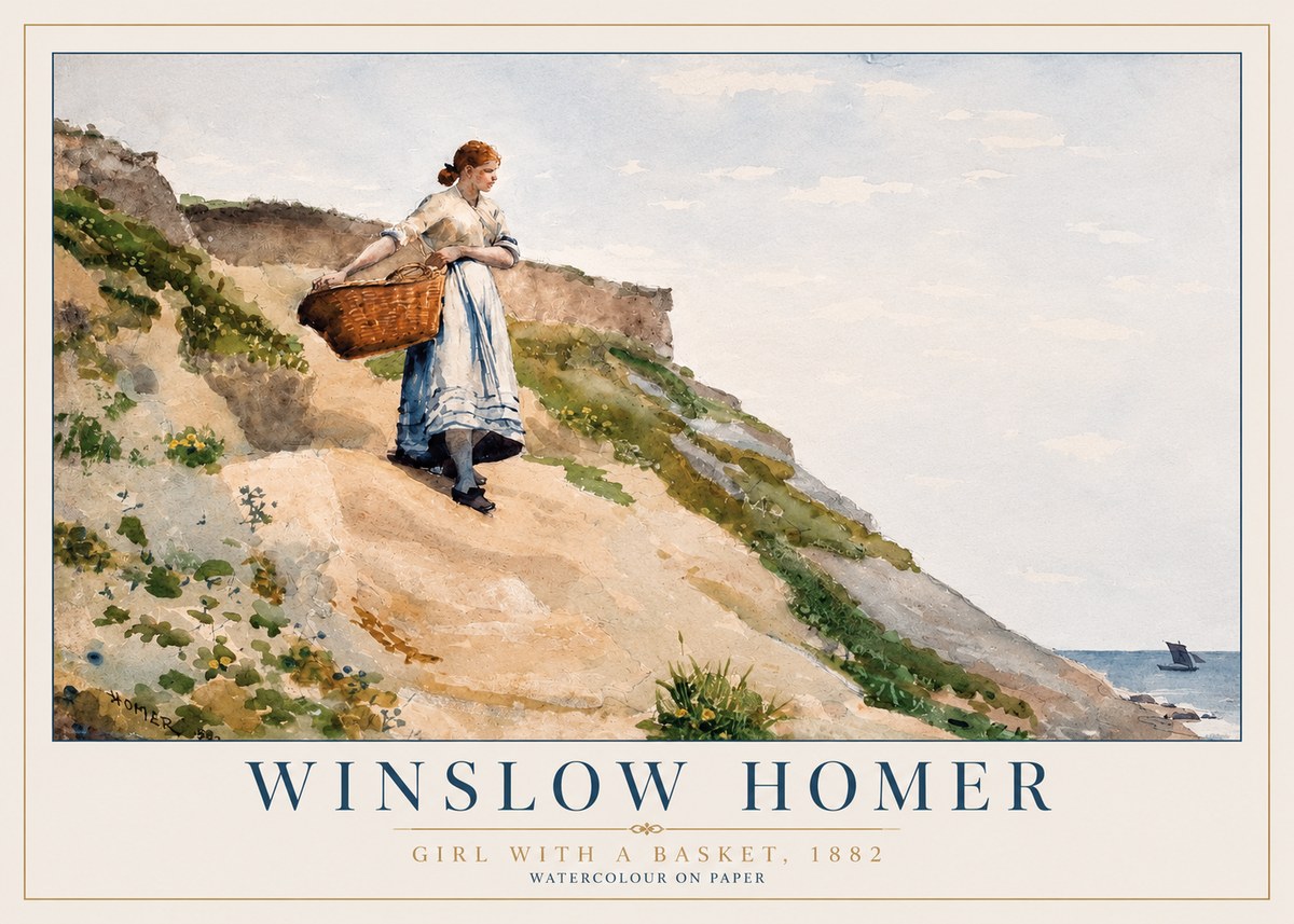 Winslow Homer A Coast Girl No3 - Juliste