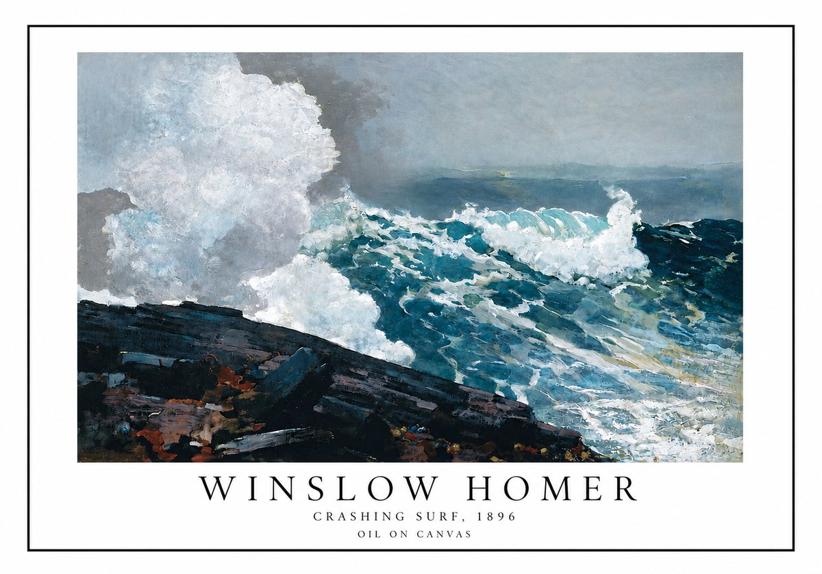 Winslow Homer Crashing Surf, 1896 No3 - Juliste