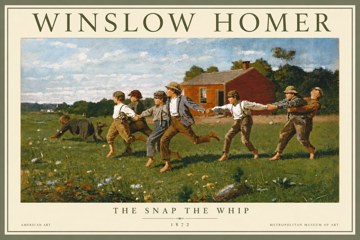 Winslow Homer The Snap the Whip No4 - Juliste