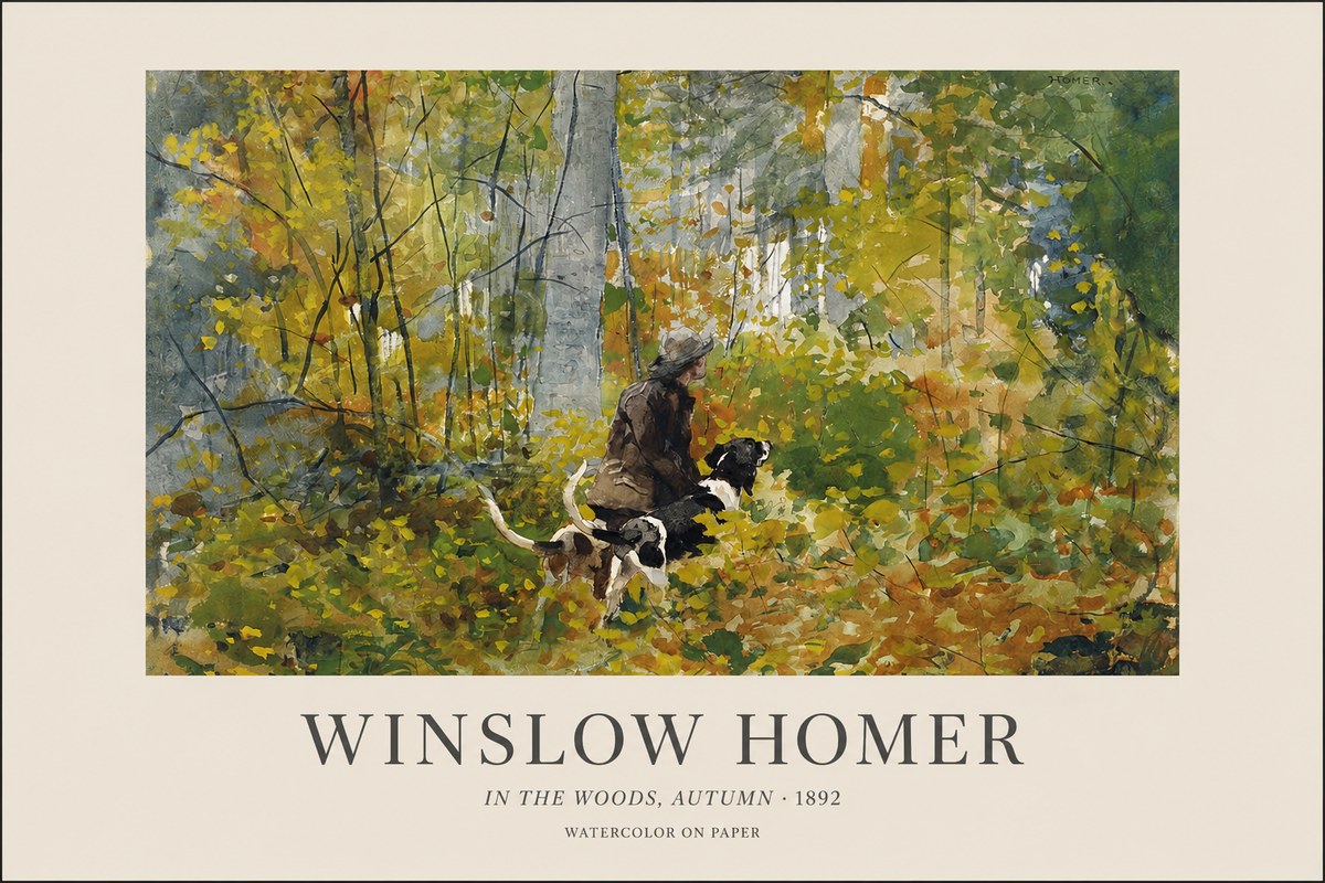 Winslow Homer In the Woods, Autumn No1 - Juliste