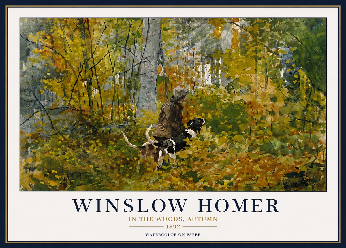 Winslow Homer In the Woods, Autumn No5 - Juliste