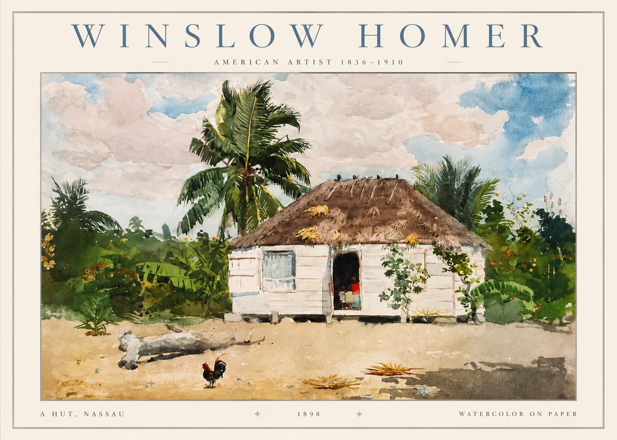 Winslow Homer A Hut, Nassau No2 - Juliste