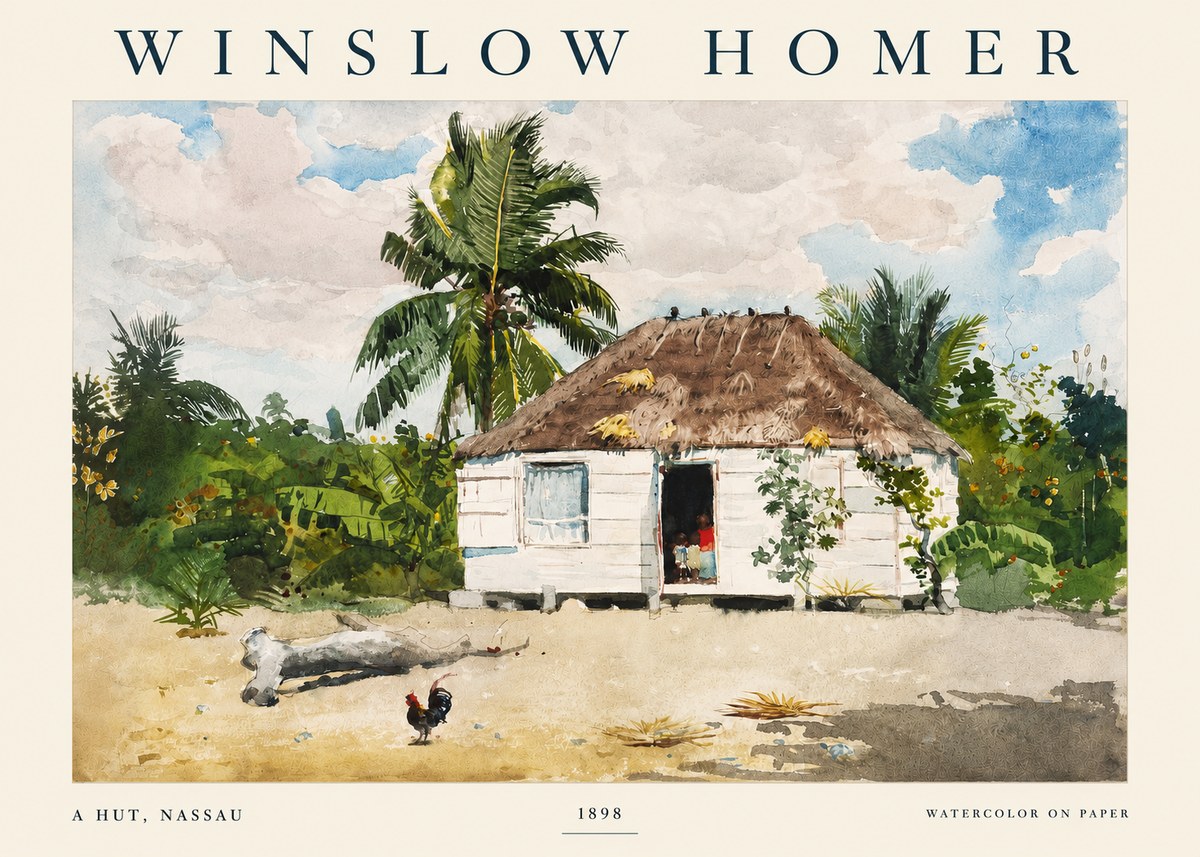 Winslow Homer A Hut, Nassau No3 - Juliste
