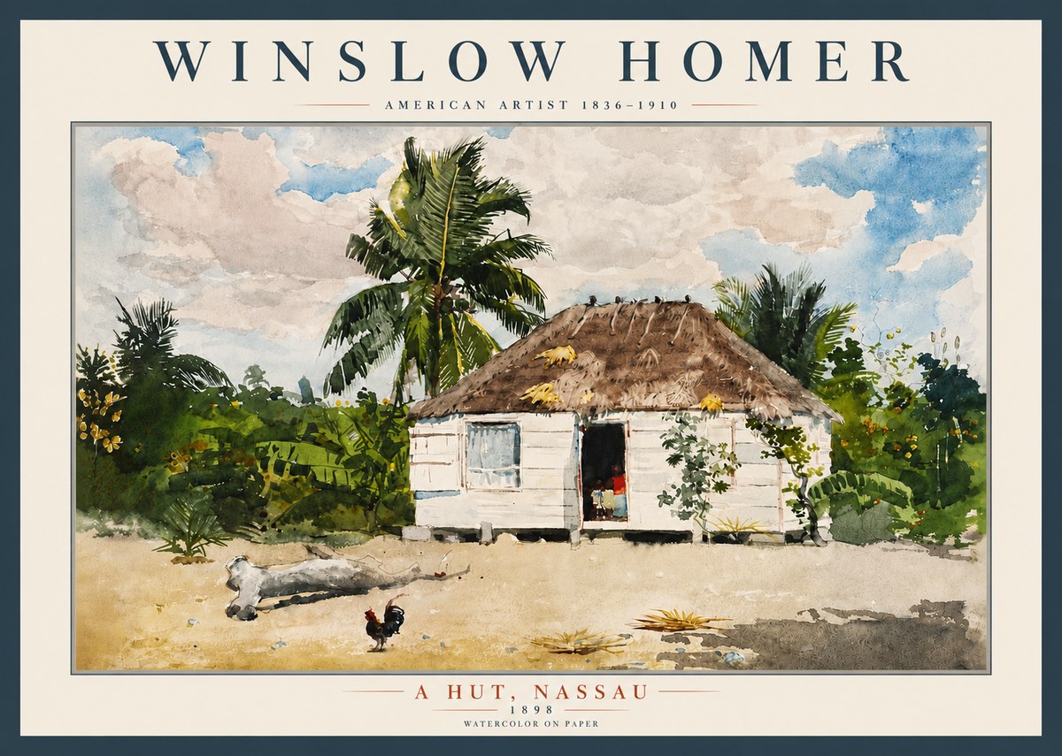 Winslow Homer A Hut, Nassau No5 - Juliste