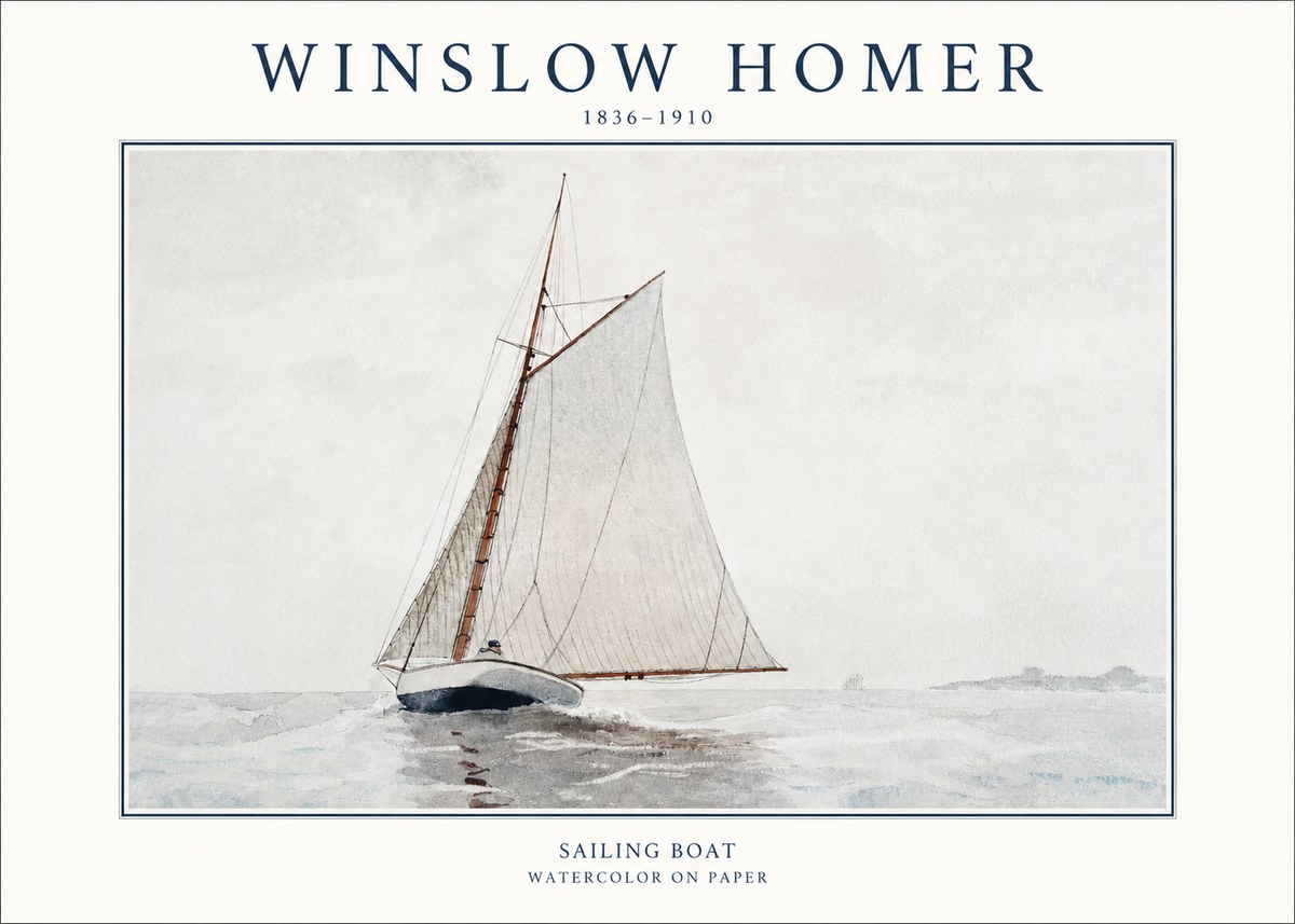 Winslow Homer Sailing Boat No1 - Juliste