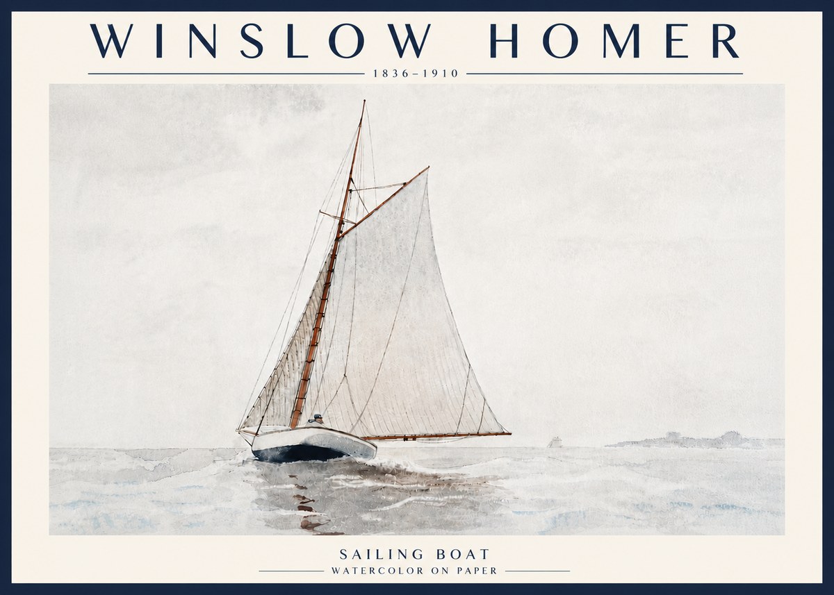 Winslow Homer Sailing Boat No6 - Juliste