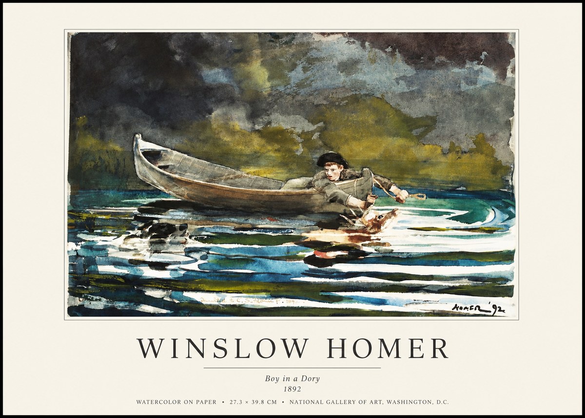 Winslow Homer Boy in a Dory No1 - Juliste