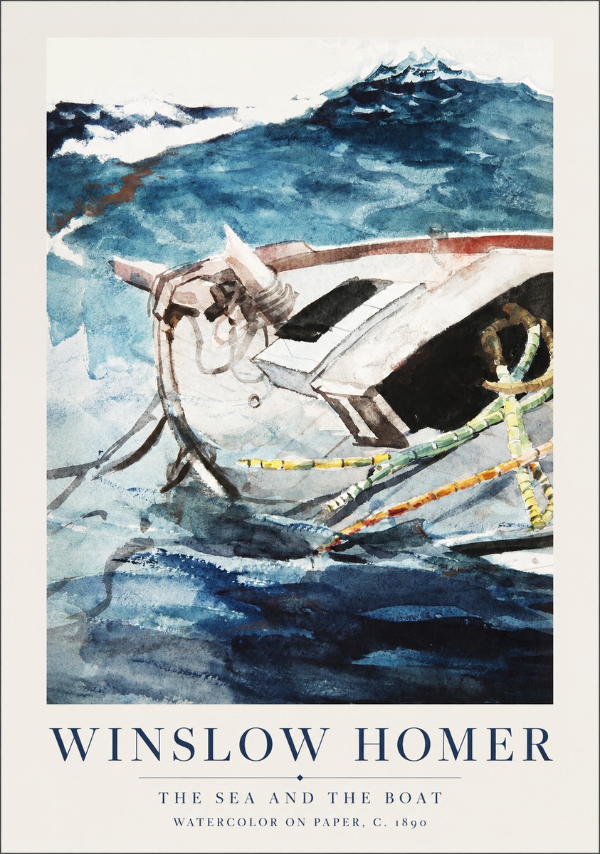 Winslow Homer The Sea and the Boat No1 - Juliste
