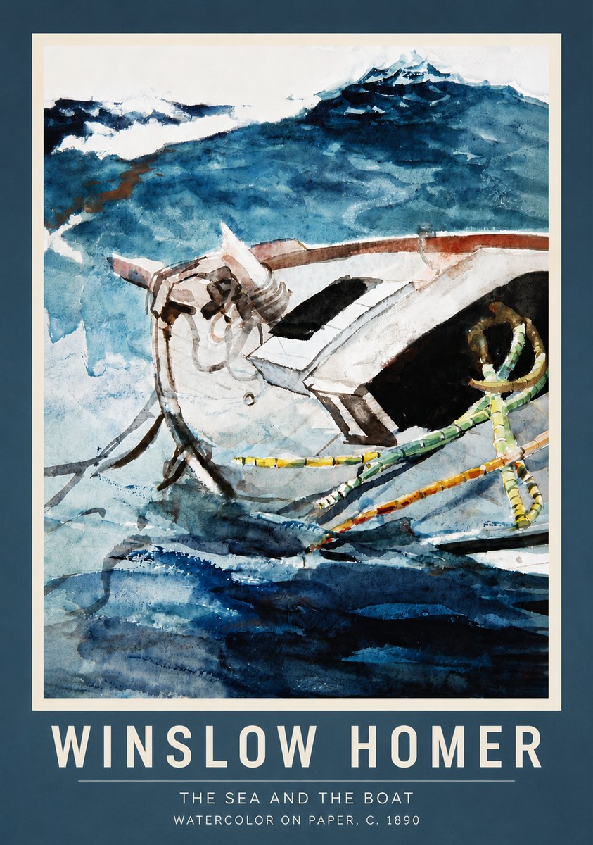 Winslow Homer The Sea and the Boat No6 - Juliste