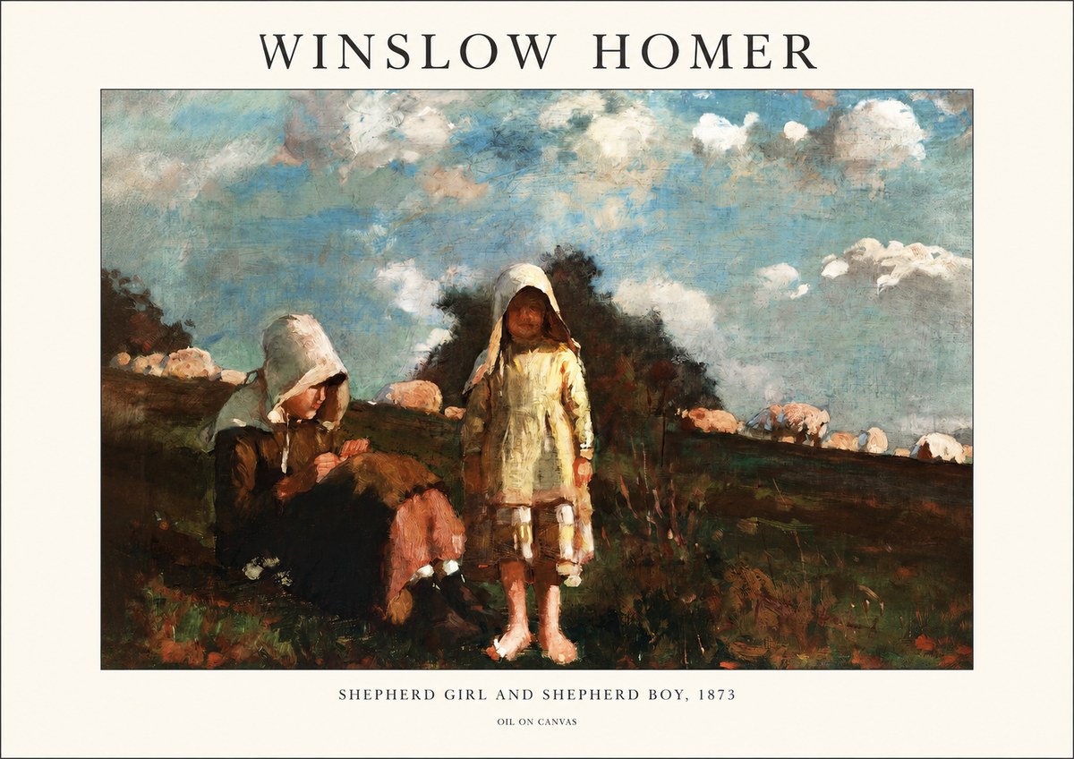 Winslow Homer Shepherd Girl and Shepherd Boy, 1873 No1 - Juliste