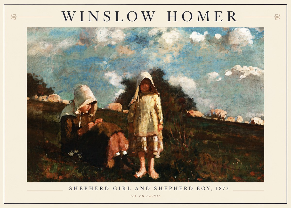 Winslow Homer Shepherd Girl and Shepherd Boy, 1873 No3 - Juliste