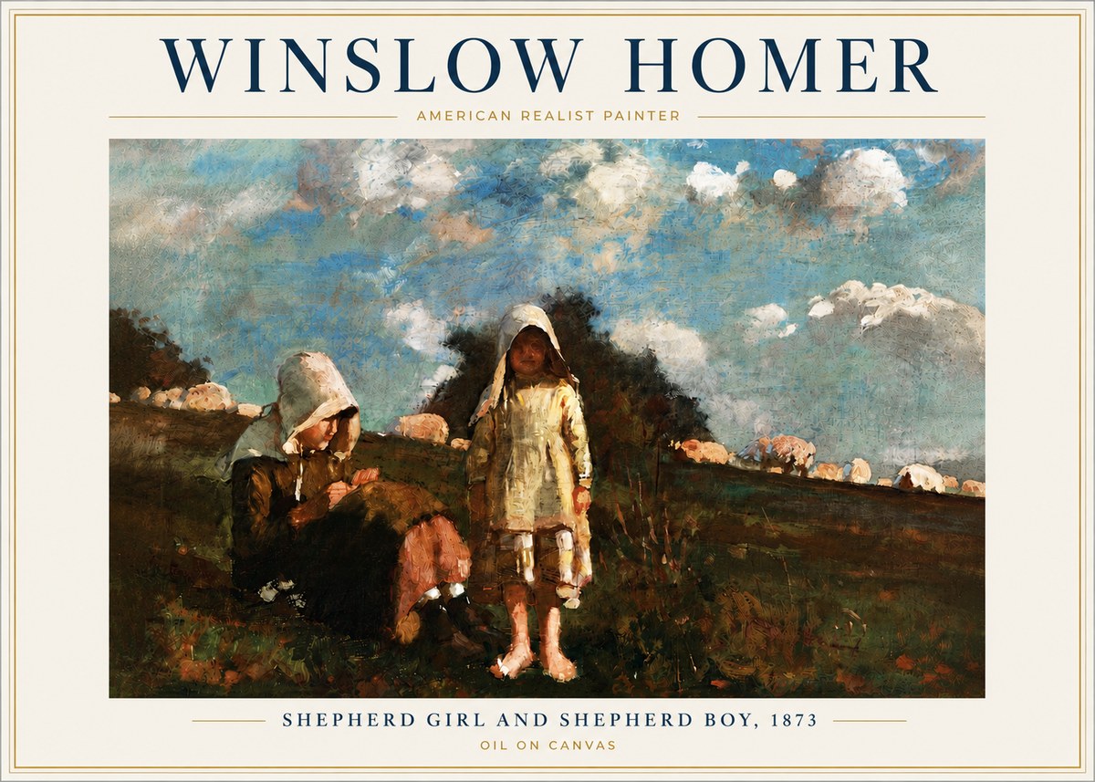 Winslow Homer Shepherd Girl and Shepherd Boy, 1873 No6 - Juliste