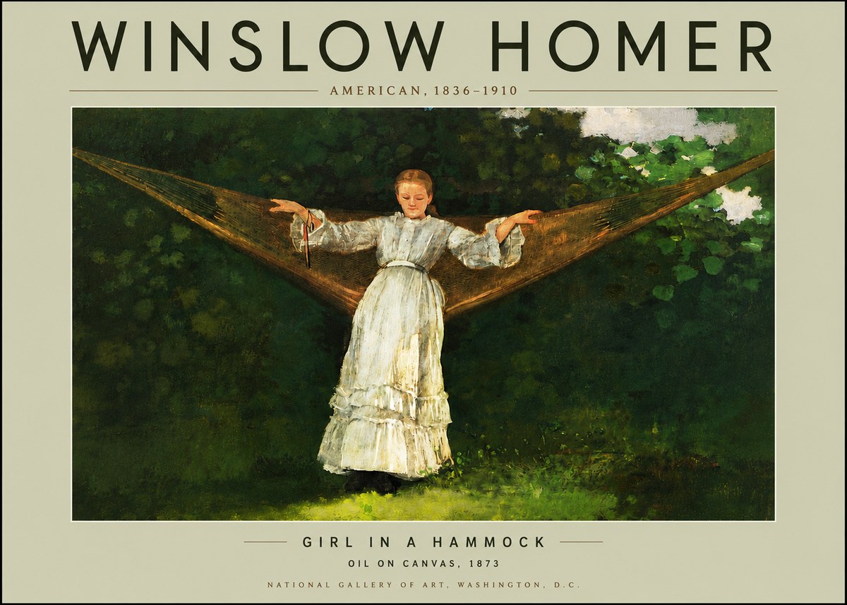 Winslow Homer Girl in a Hammock No4 - Juliste