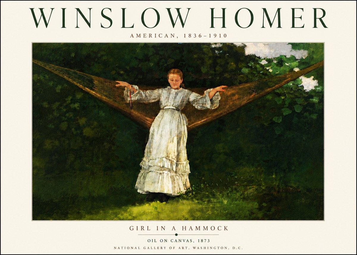 Winslow Homer Girl in a Hammock No6 - Juliste