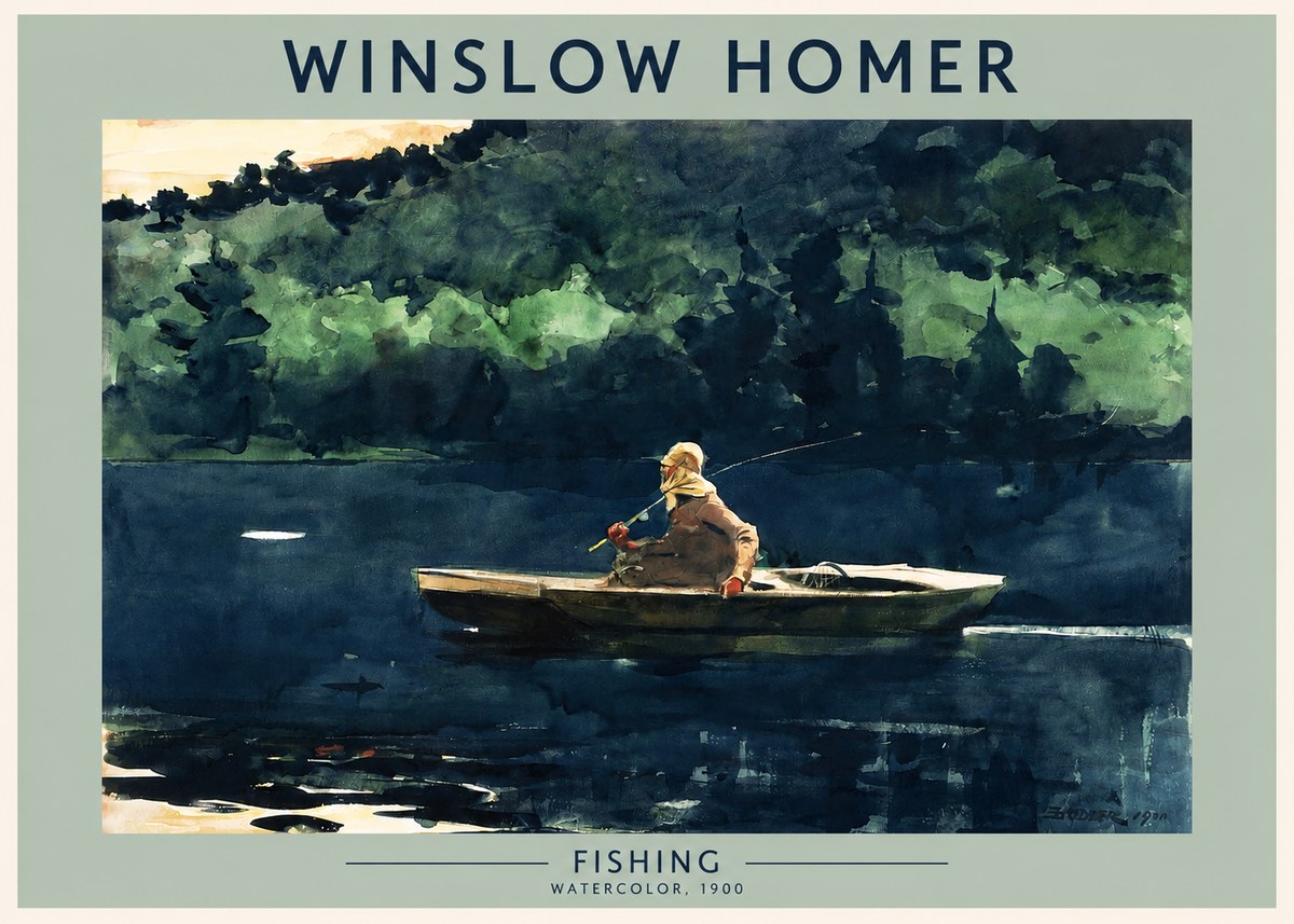 Winslow Homer Fishing No2 - Juliste