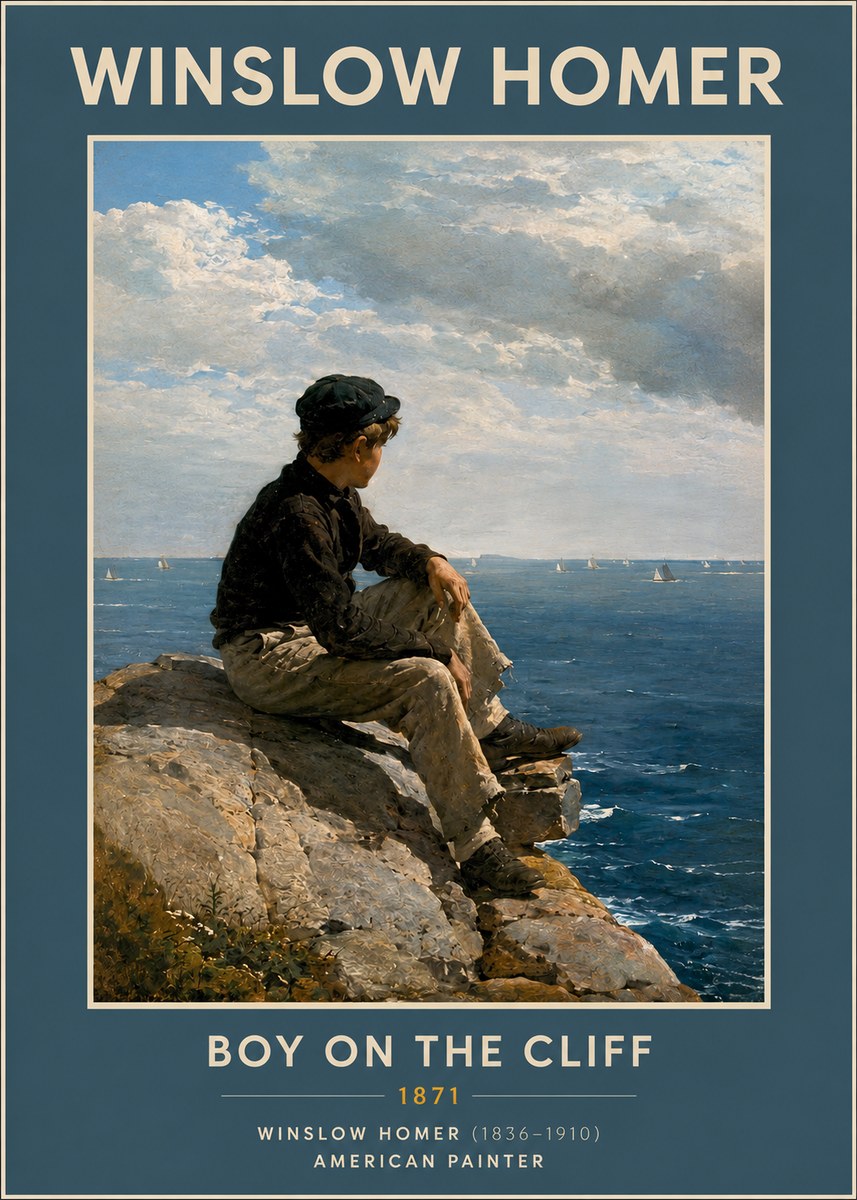 Winslow Homer Boy on the Cliff No2 - Juliste