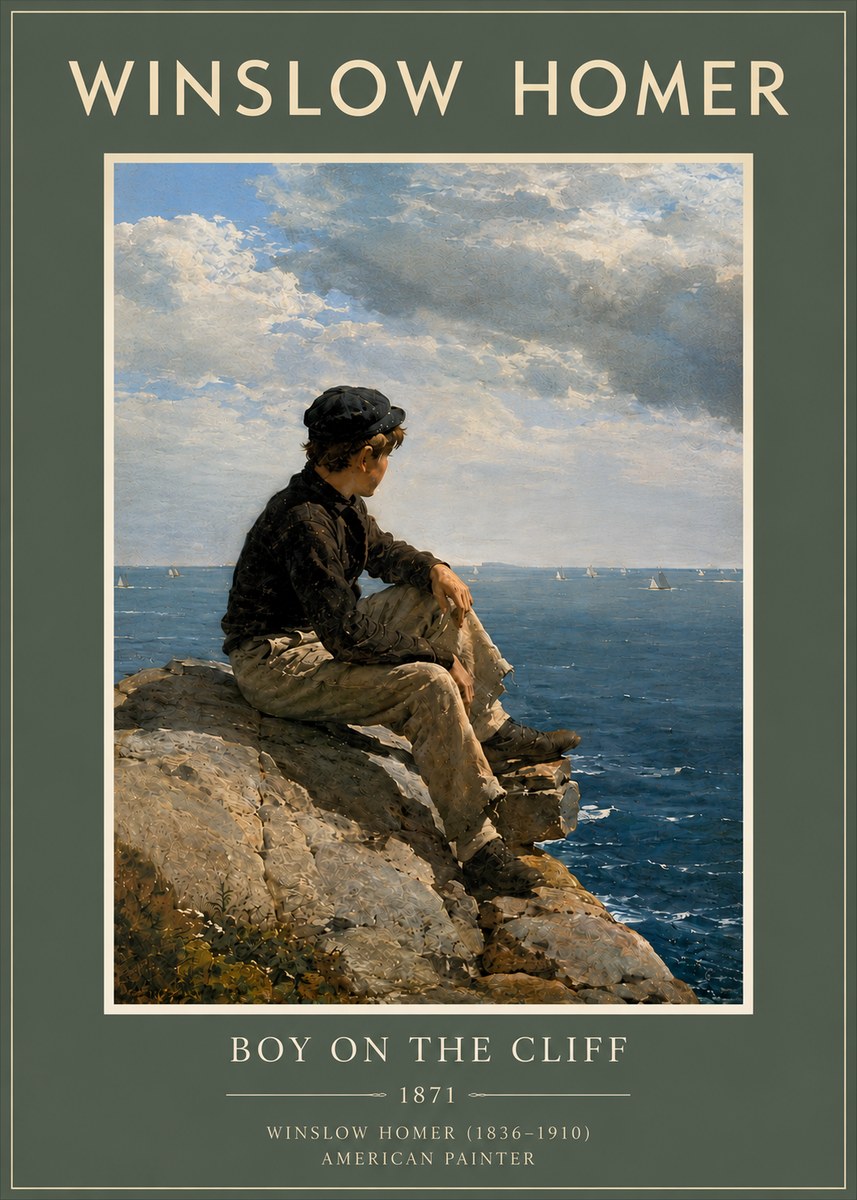 Winslow Homer Boy on the Cliff No5 - Juliste