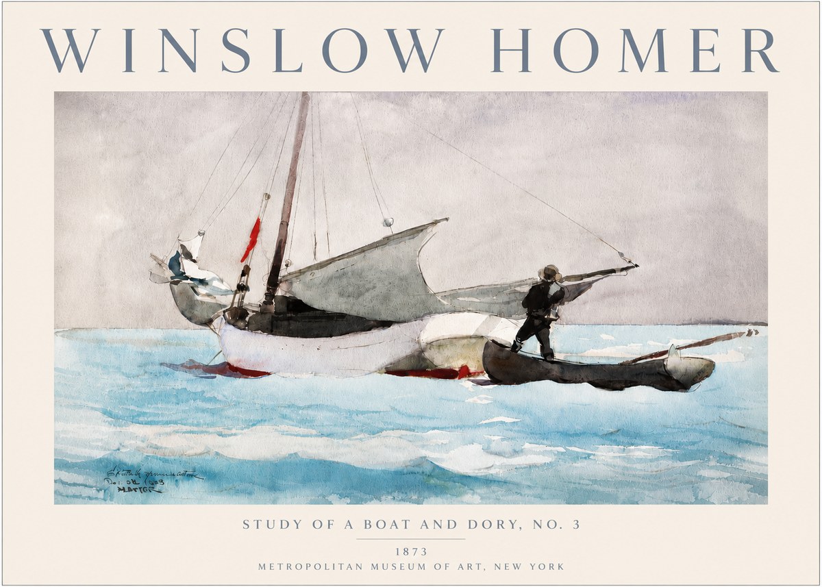 Winslow Homer Study of a Boat and Dory Watercolor, No. 3 No3 - Juliste
