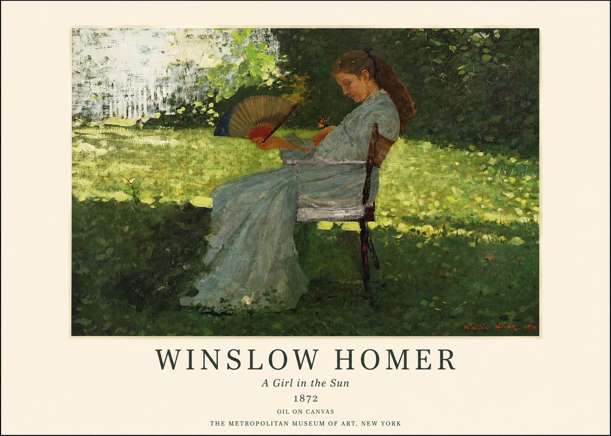 Winslow Homer A Girl in the Sun No1 - Juliste