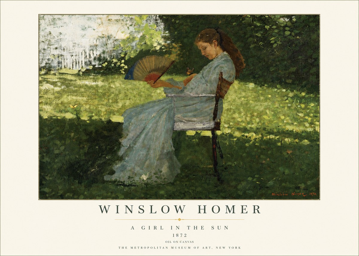 Winslow Homer A Girl in the Sun No3 - Juliste