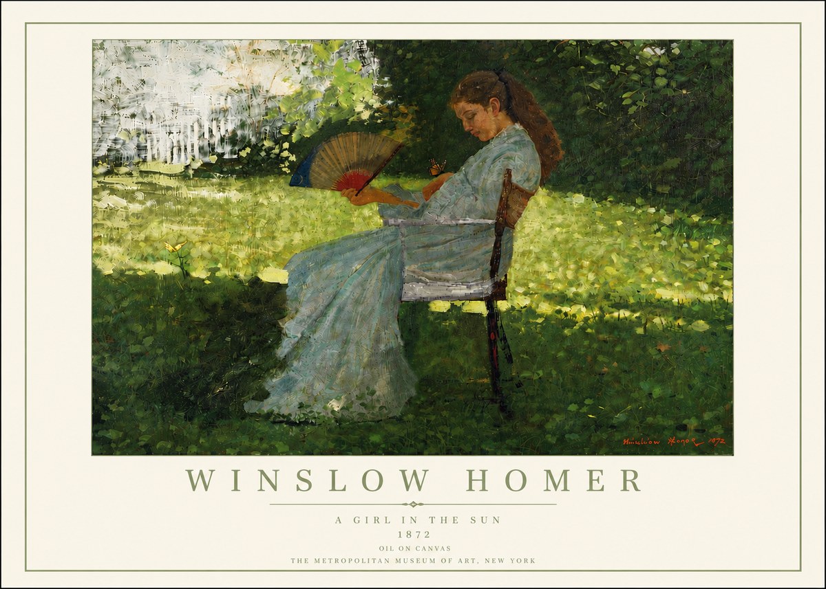 Winslow Homer A Girl in the Sun No5 - Juliste