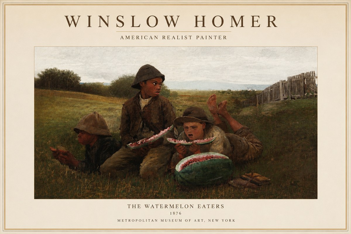 Winslow Homer The Watermelon Eaters No1 - Juliste