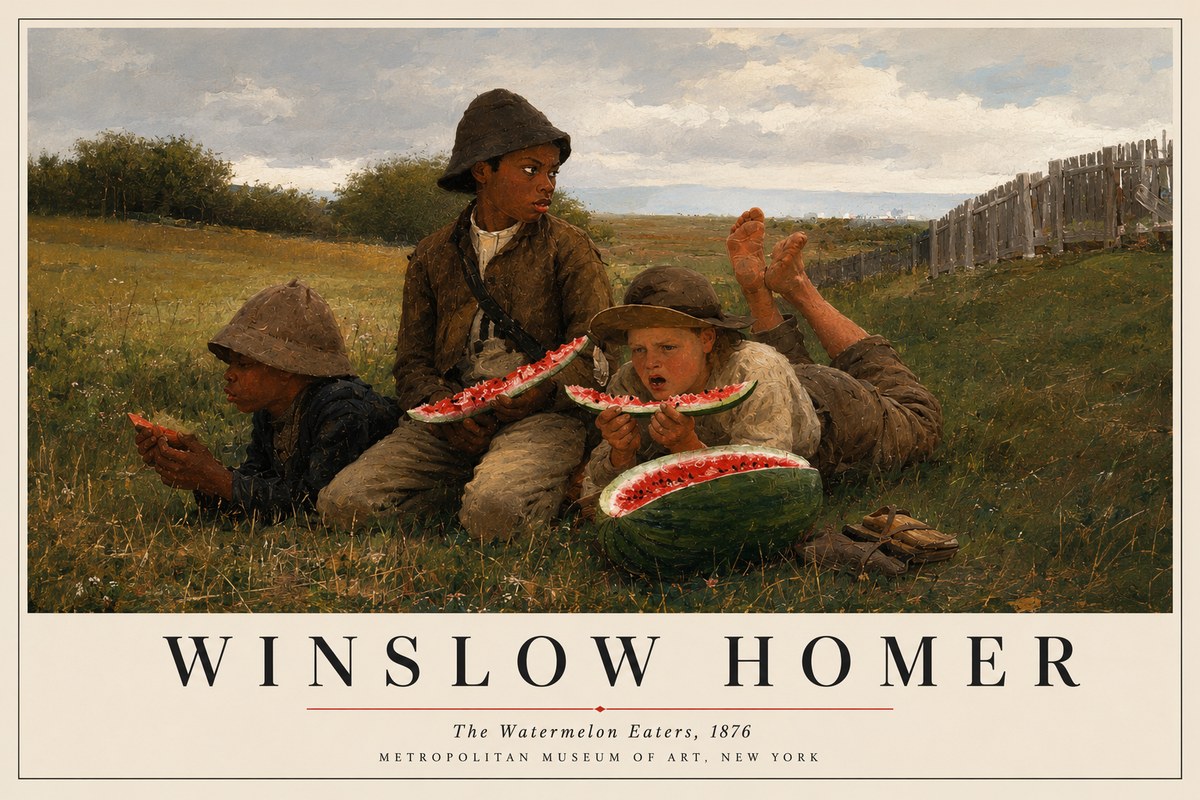 Winslow Homer The Watermelon Eaters No3 - Juliste