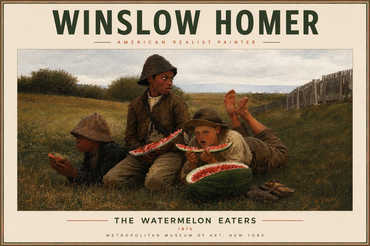 Winslow Homer The Watermelon Eaters No5 - Juliste