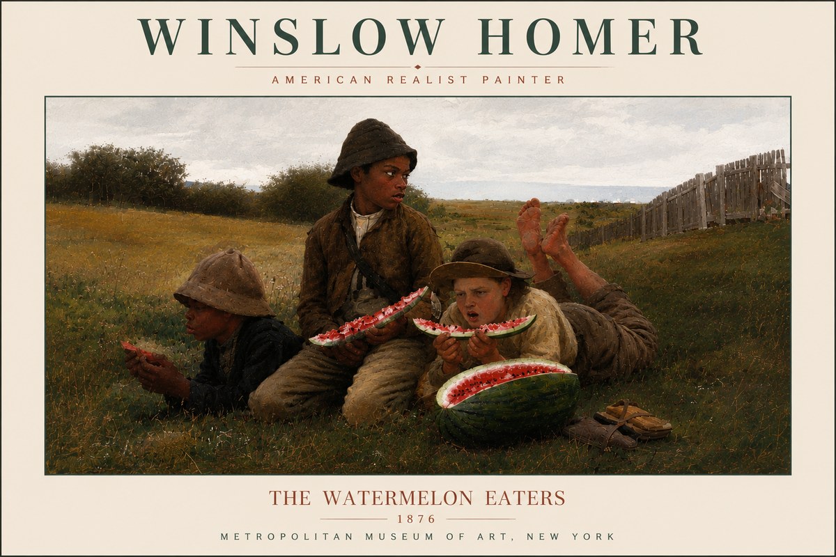 Winslow Homer The Watermelon Eaters No6 - Juliste