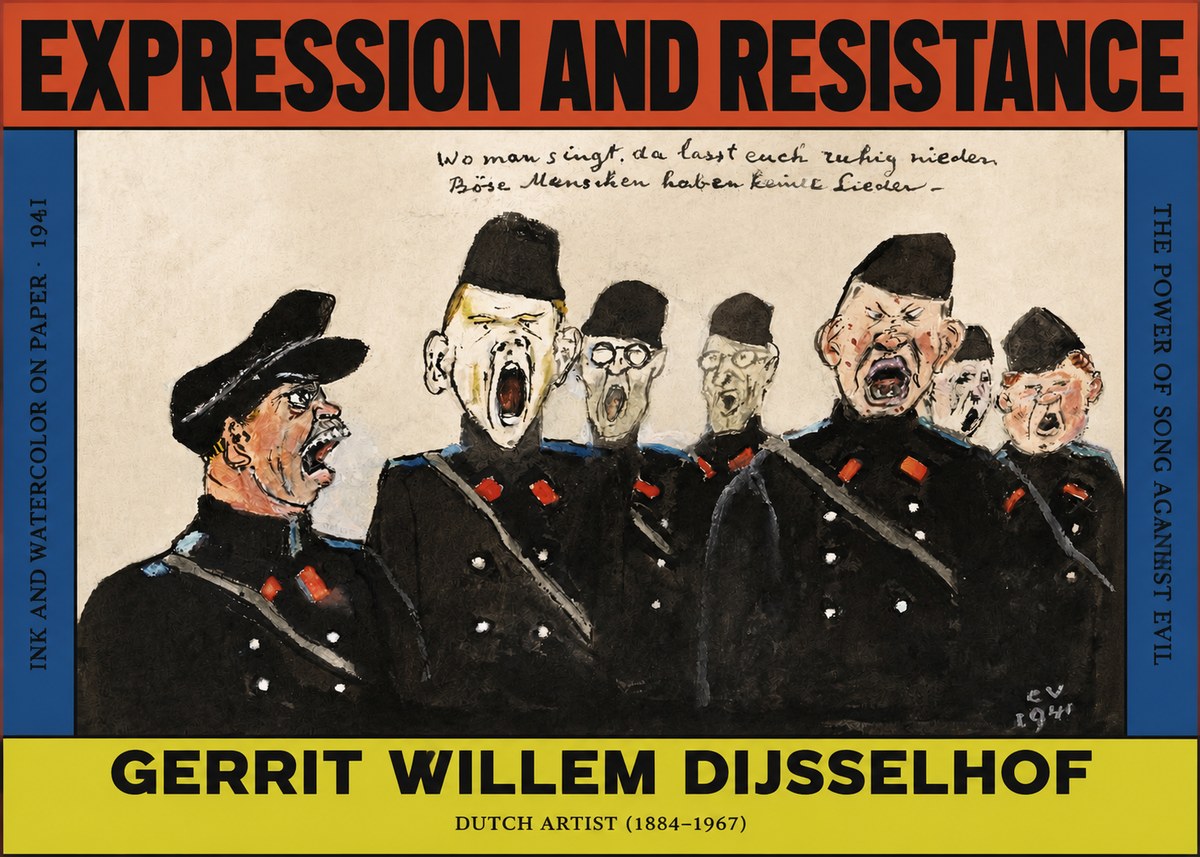 Gerrit Willem Dijsselhof Where Men Sing, There You May Rest in Peace; Evil People Have No Songs. No2 - Juliste