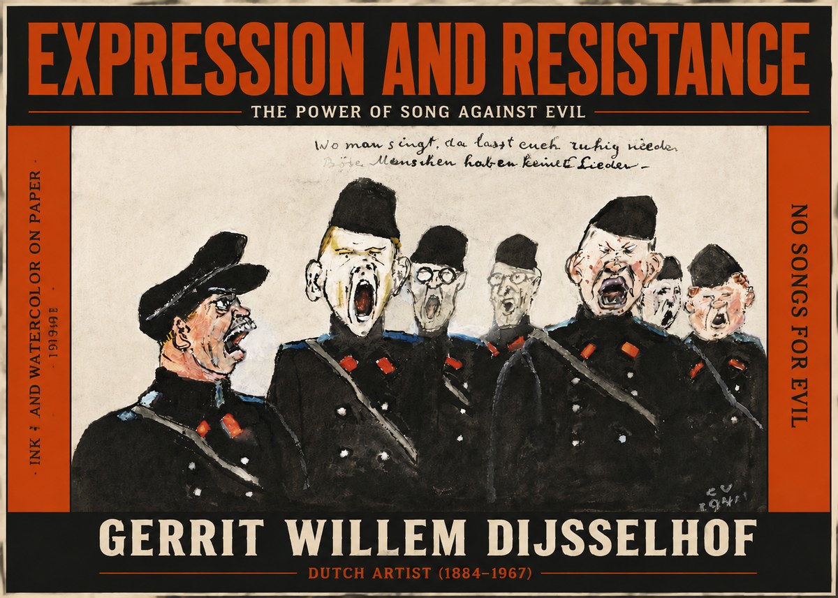 Gerrit Willem Dijsselhof Where Men Sing, There You May Rest in Peace; Evil People Have No Songs. No4 - Juliste