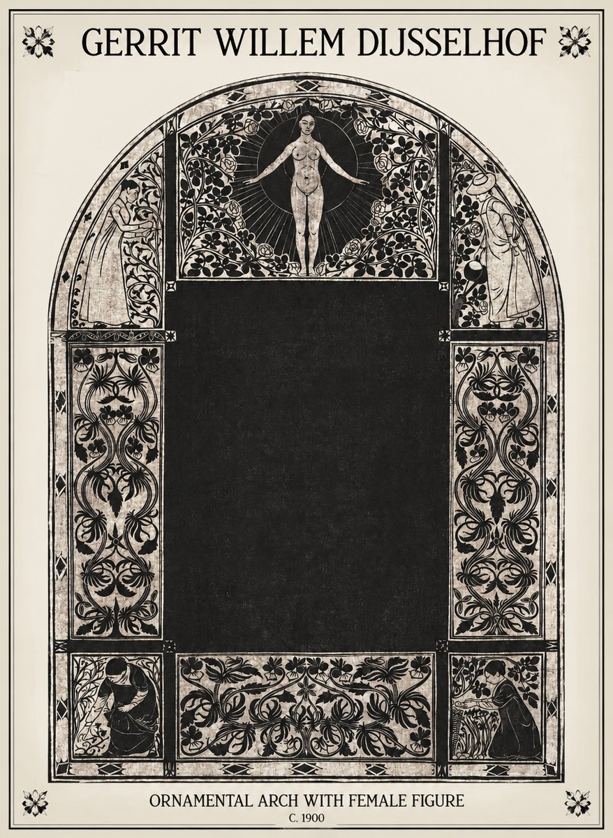 Gerrit Willem Dijsselhof Ornamental Composition - Design for a Printed Panel No2 - Juliste