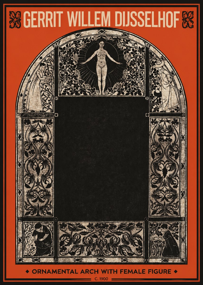 Gerrit Willem Dijsselhof Ornamental Composition - Design for a Printed Panel No3 - Juliste