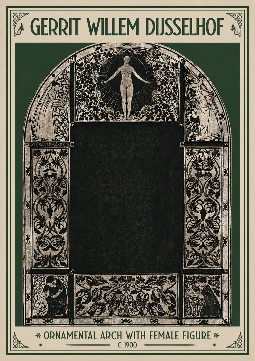 Gerrit Willem Dijsselhof Ornamental Composition - Design for a Printed Panel No4 - Juliste