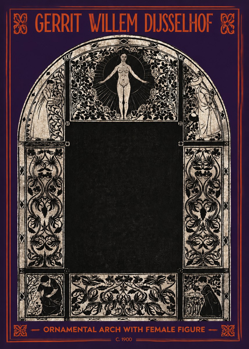 Gerrit Willem Dijsselhof Ornamental Composition - Design for a Printed Panel No5 - Juliste