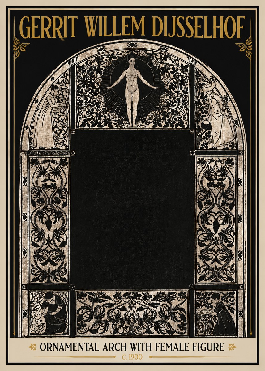 Gerrit Willem Dijsselhof Ornamental Composition - Design for a Printed Panel No6 - Juliste