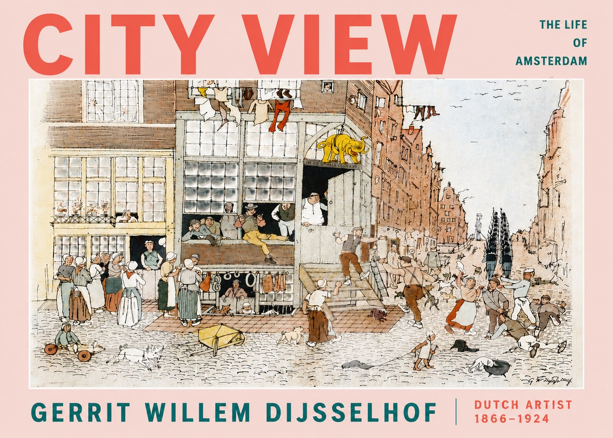 Gerrit Willem Dijsselhof Street Scene in Amsterdam No5 - Juliste